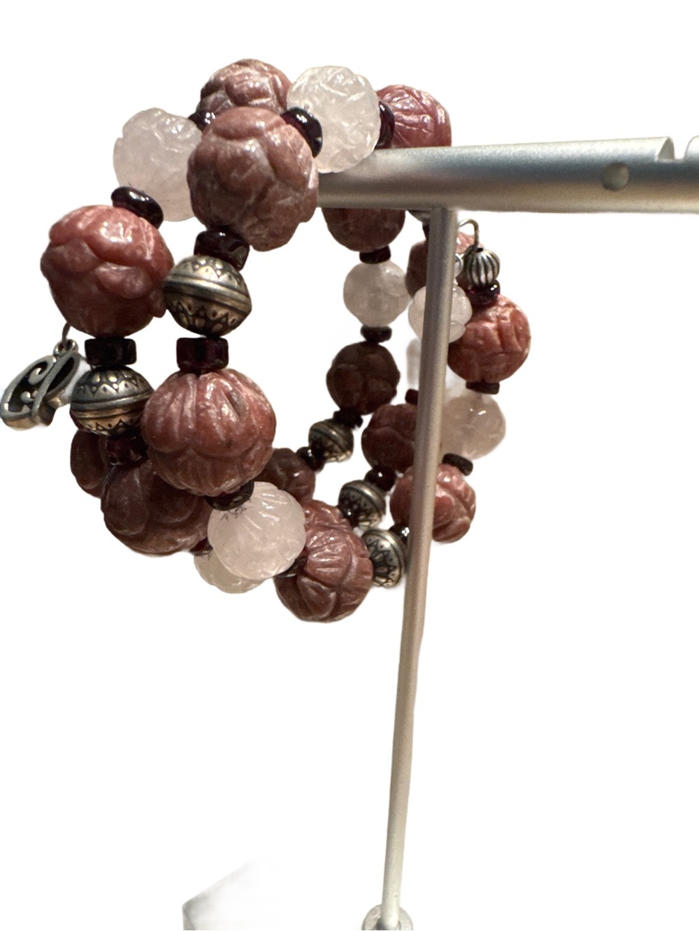 Carolyn Pollack Relios Bracelet,  Rhodolite, Rose Quartz, Garnet, 925 Bead